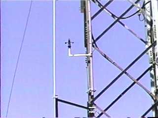 view of antenna and anemometer on tower
